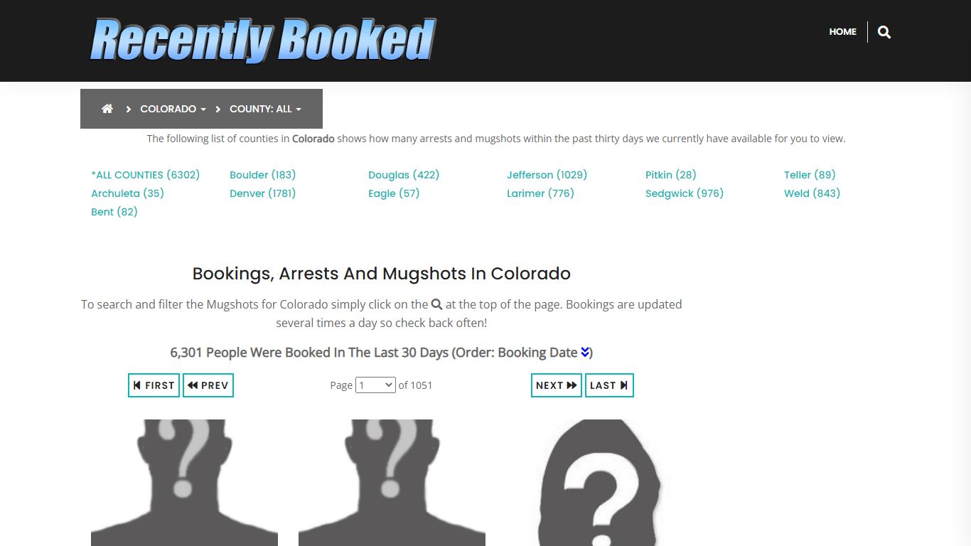Recent bookings, Arrests, Mugshots in Colorado - Recently Booked